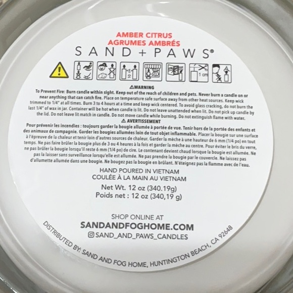 SAND + PAWS Two Wick Odor Neutralizing Scented Candle 12 Oz $28 Retail NEW - Picture 7 of 10
